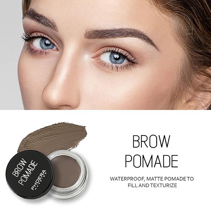 Eyebrow Pomade,Gel Professional Makeup Eyebrow Color,Matte Waterproof Brow Pomade For Long-Lasting Results,Vegan, Cruelty-Free Eyebrow Color that Fills and Shapes Brows(6#Jet Black)