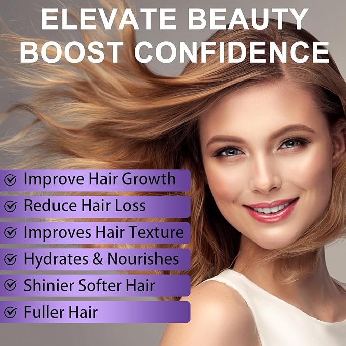 GIFBEA Organic Black Rice Water Hair Growth Serum Spray, 5 Fl Oz, Rosemary Scent, For All Hair Types, With Biotin, Castor Oil, Caffeine, Hair Loss Treatment