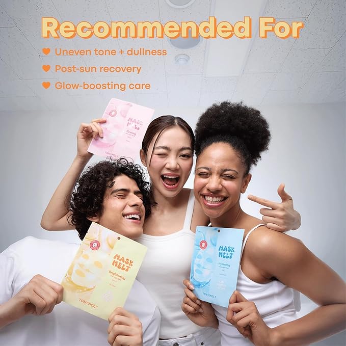 TONYMOLY Mask Melt Blurring Hydrogel Overnight Face Mask 4-Pack, Peptide Sheet Masks with Syn-Ake, Argireline & Phyto-Mucin to Smooth Fine Lines, Firm Skin & Boost Hydration