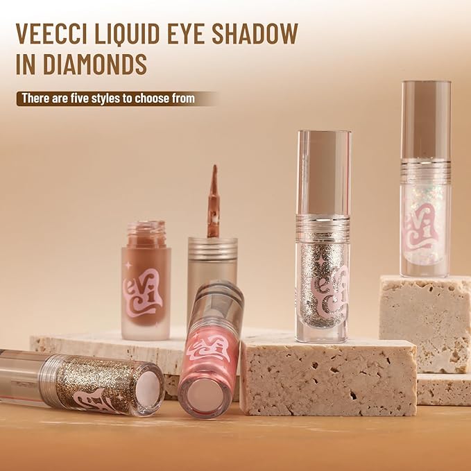 Liquid Eyeshadow, Long-Lasting Matte/Pearlescent eyeshadow, Cut Crease Eyeshadow Gel, High-Pigmented for Bold Eye Makeup, for day-to-night transitions (Radiant, Pearl)