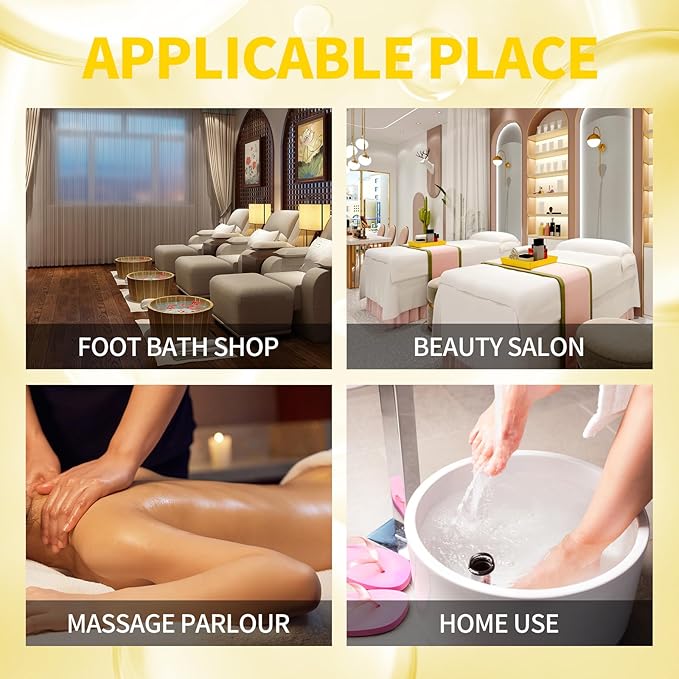 Pedicure Kit Foot Soak Set: Bubble Salt, Sugar Scrub, Massage Mask, Massage Lotion in a Box, 4 Step Foot Spa Kit for Dry Feet,Tired Feet (3 Set Milky Flower)