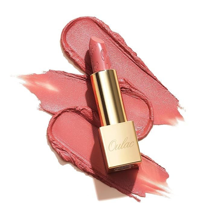 Oulac Coral Matte Lipstick with Glow Metallic Finish - Vegan Lipstick for Women, Creamy Texture, Hydrating Clean Beauty Formula, High-End Magnetic Hook Design, GM08 Enthusiasm