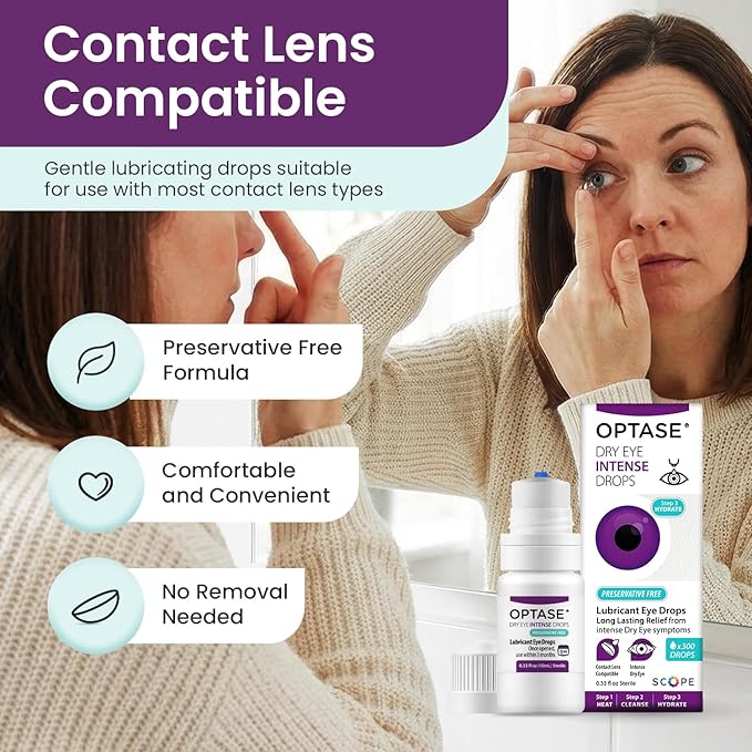 OPTASE Dry Eye Intense Drops - Preservative Free Eye Drops - Multidose Bottle - Step 3 Hydrate - .33 fl oz, 300 Doses