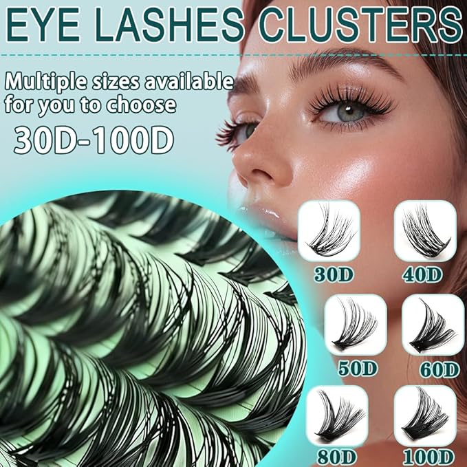 Wispy Lash Clusters Kit 640pcs Eyelash Cluster Extensions Curl Individual False Eyelashes Natural Fluffy Mink Lash Extension Kit (Lash Clusters-40D+50D KIT, Lash Clusters)
