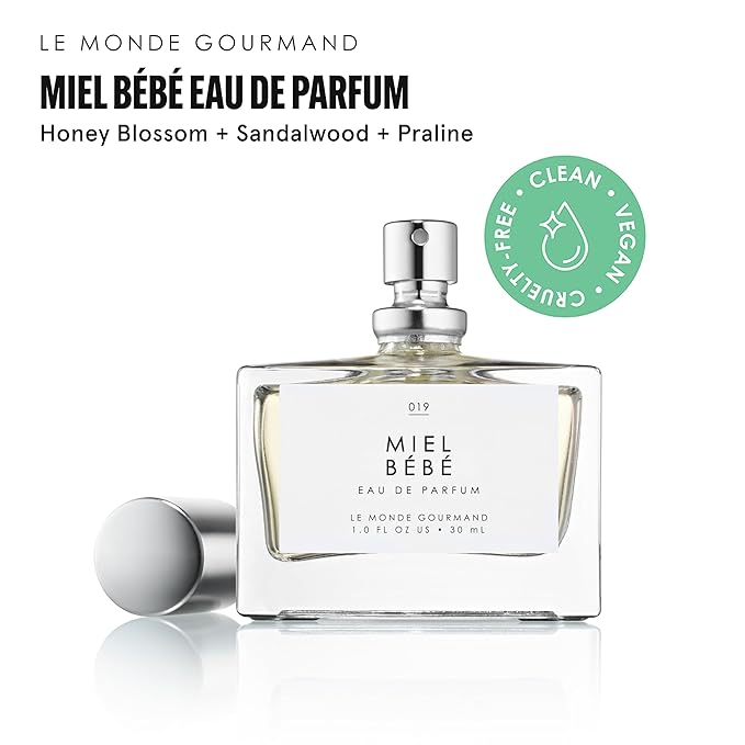 Le Monde Gourmand Miel Bébé Eau de Parfum Spray Perfume for Women, Honey Blossom, Mandarin & Praline Floral‑Gourmand Scent, Vegan & Cruelty Free, 1 fl oz (30 ml)