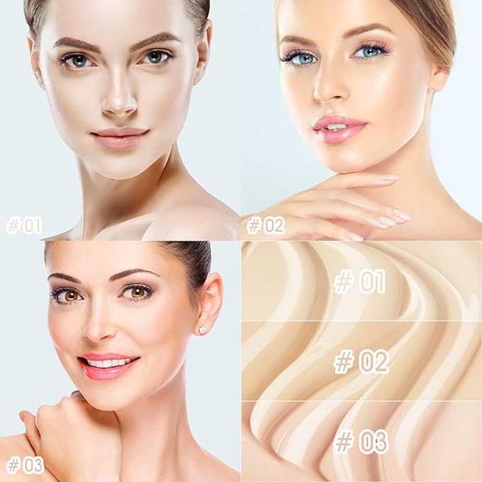 Liquid Concealer Makeup, Full Coverage Cream Face Concealer with Cushion Applicator, Highly Pigmented, Natural-Looking, Hydrating, Waterproof (#05 Natural)