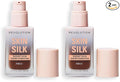 Revolution, Skin Silk Serum Foundation, Light to Medium Coverage, Lightweight & Radiant Finish, Contains Hyaluronic Acid, F18 Deep Skin Tones, 0.77 fl oz (Pack of 2)