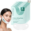 PLANTIFIQUE V-Line Chin Lifting Mask, 5 PCS - Hydrogel-Lined Strap with Hyaluronic Acid & Aloe Vera - Double Chin Reducer, Jawline Shaping, and Neck Tightening