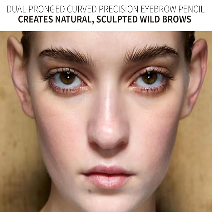 Waterproof Eyebrow Pencil with 2 Tip, Microblading Eyebrow Pencils for Women, Waterproof and Last All Day Thin Brow Pencil with Precise Tip for Natural and Hair Like Brows, Soft Ash Black
