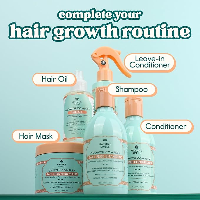 Nature Spell Rosemary Water Leave in Conditioner, Promotes Hair Growth, Heat Protection Spray, Detangling, Smoothes & Adds Shine, For All Hair Types, 5.07 Fl Oz