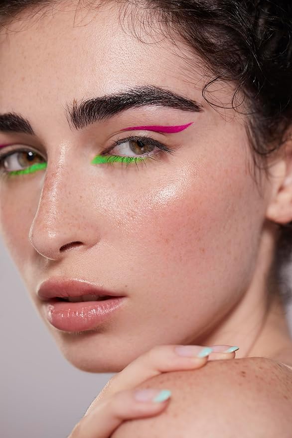 Neon Liquid Eyeliner Pen, Waterproof Smudge-proof Pigmented Eye Liner, Glow Brightly Under UV Lights, Colorful Eye Makeup For Rave Party Music Festival, Neon Green