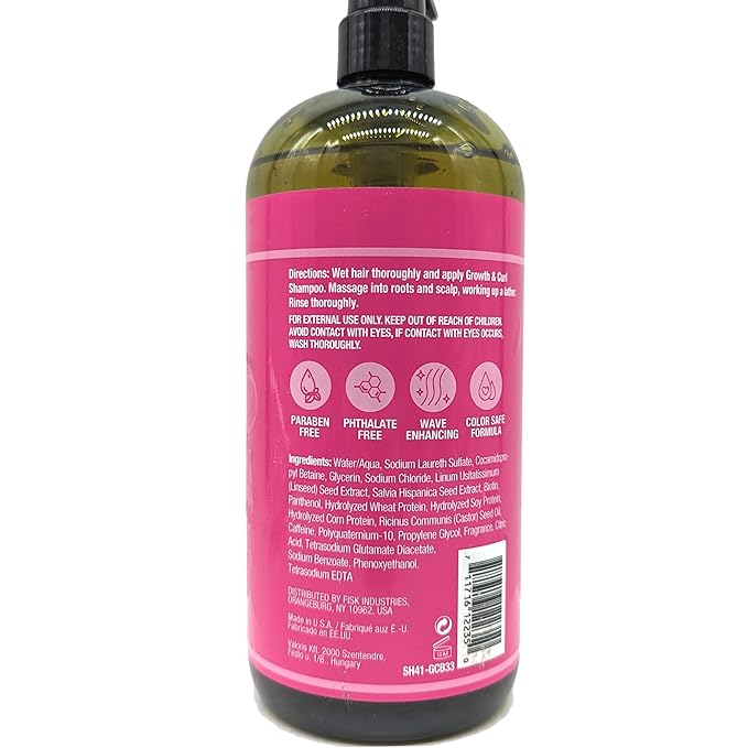 Difeel Growth and Curl Biotin Shampoo 33.8 oz. - Curly Hair Shampoo for Hair Growth, Natural Curl Shampoo