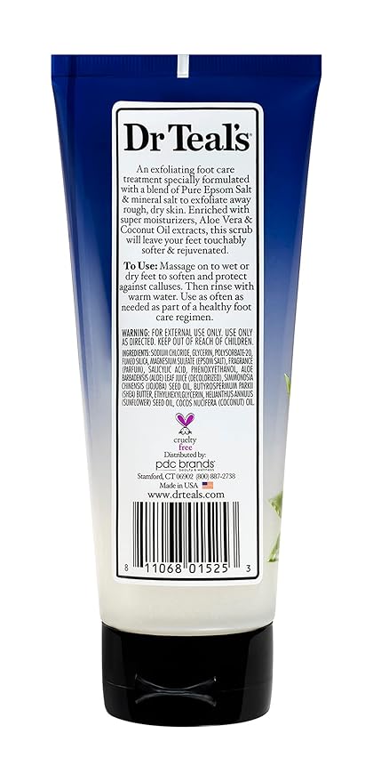 Dr. Teal's Gentle Exfoliant Foot Scrub With Epsom Salt 6 Ounce