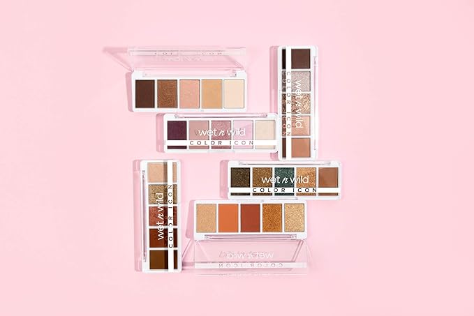 wet n wild Color Icon Eyeshadow Makeup 5 Pan Palette, Matte, Shimmer, Metallic, Long Wearing, Rich Buttery Pigment, Cruelty Free - Walking On Eggshells (Pack of 2)