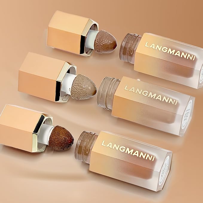 Liquid Contour Stick Makeup - Cream Face Contour Wand with Cushion Applicator, Natural Matte Long Lasting Creamy Bronzer, Lightweight Silky Blendable (#02 SOFT TAN)