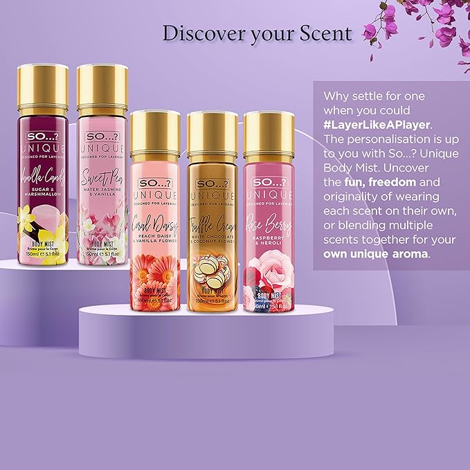 So...? Unique Peony Blush Body Mist - Floral, Fruity Vanilla Perfume with Bergamot and Pear Notes - Perfume for Women - Body Spray for Women - 5.1 oz