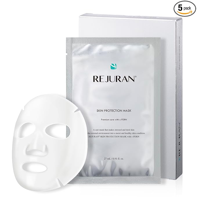REJURAN® Skin Protection Mask, c-PDRN® – Hydrating and Soothing Facial Sheet Mask for Irritated, Stressed, Repairs & Restores Skin Barrier with Panthenol & Allantoin, Korean Skin Care. 5-Pack