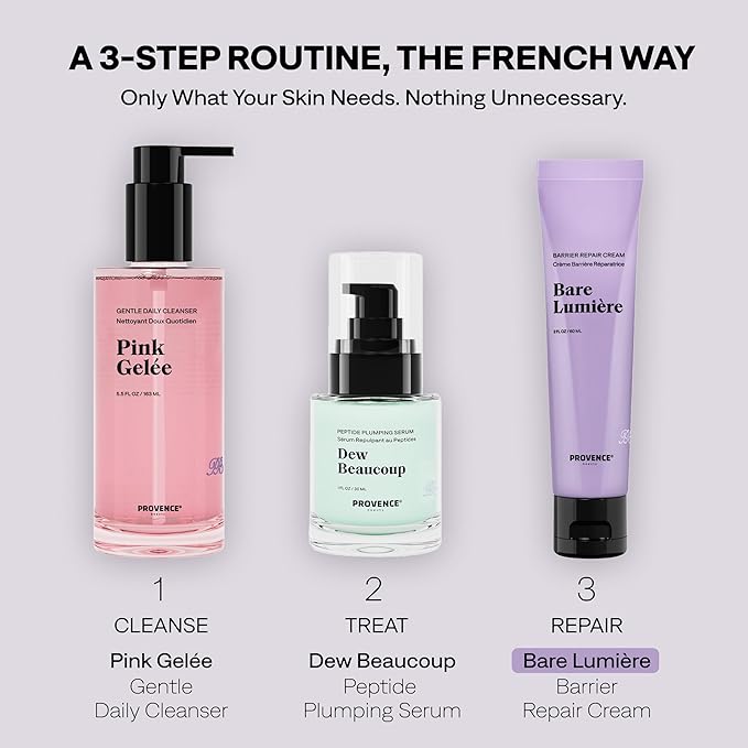 Provence Beauty BARE LUMIÈRE Skin Barrier Repair Cream – 5-in-1 Face Moisturizer with Ectoin, Encapsulated Probiotics & Aloe Vera – Hydrates, Primes, Boosts Glow & Strengthens the Skin – 2 fl oz