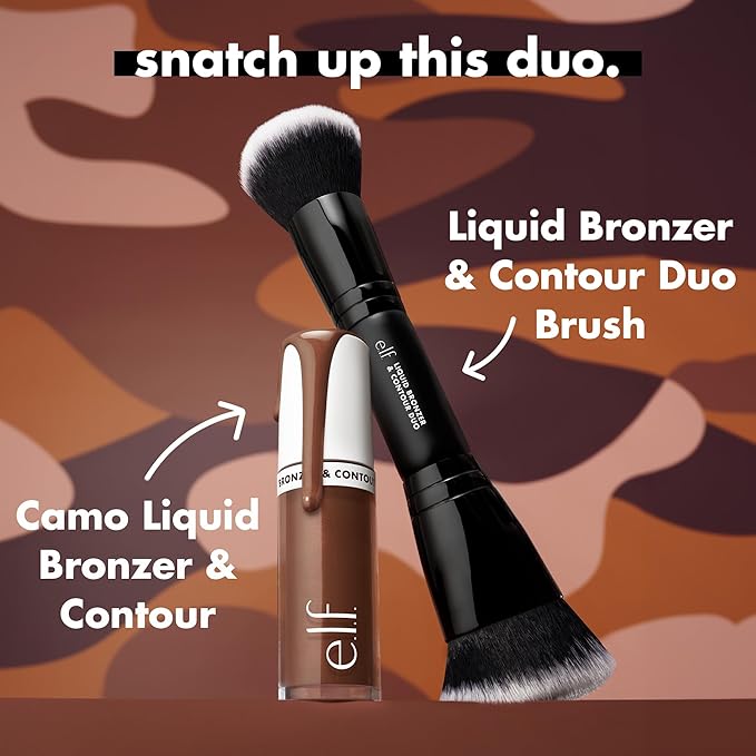 e.l.f. Camo Liquid Bronzer & Contour, Silky Pigmented Formula, Long-Lasting Glow for A Sun-Kissed, Sculpted Finish, Vegan & Cruelty-Free, 11 Rich