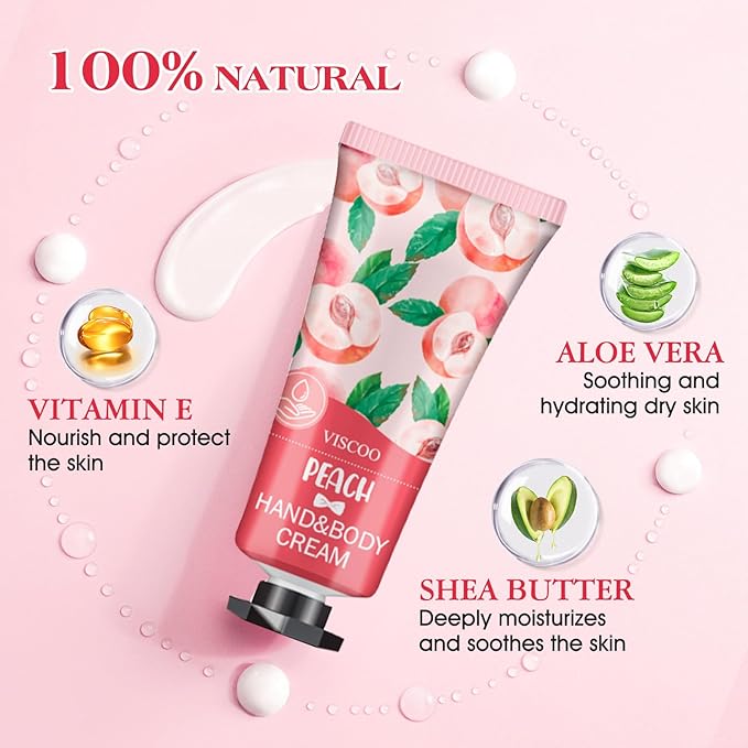 VISCOO 7 Pack Hand Cream Gifts Set for Women, Teacher Appreciation Gift / Graduation Gifts, Moisturizing Mini Hand Lotion Travel Size for Dry Cracked Hands, Birthday Gift