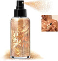 HOSAILY Body Glitter Spray - Champagne Body Shimmer for Face, Hair & Body, Moisturizing Luminizer Glow Illuminator, Quick-Drying Sparkling Glitter Spray Liquid Highlighter Makeup (#03)