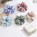 Big Silk Scrunchies for Women,Better than Satin,Silky Soft Scrunchie for Bun Luxurious Ponytail Holders Elastic Hair Ties No Damage (Green Blue Rose-Red Champagne Menthol-Blue)