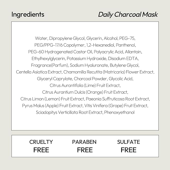 LAPCOS Charcoal Sheet Mask - Pore Refining & Gently Exfoliating Face Masks with Salicylic Acid and Tea Tree Oil to Purify & Tighten Skin - Highly Breathable Sheet - Korean Skin Care (Pack of 5)