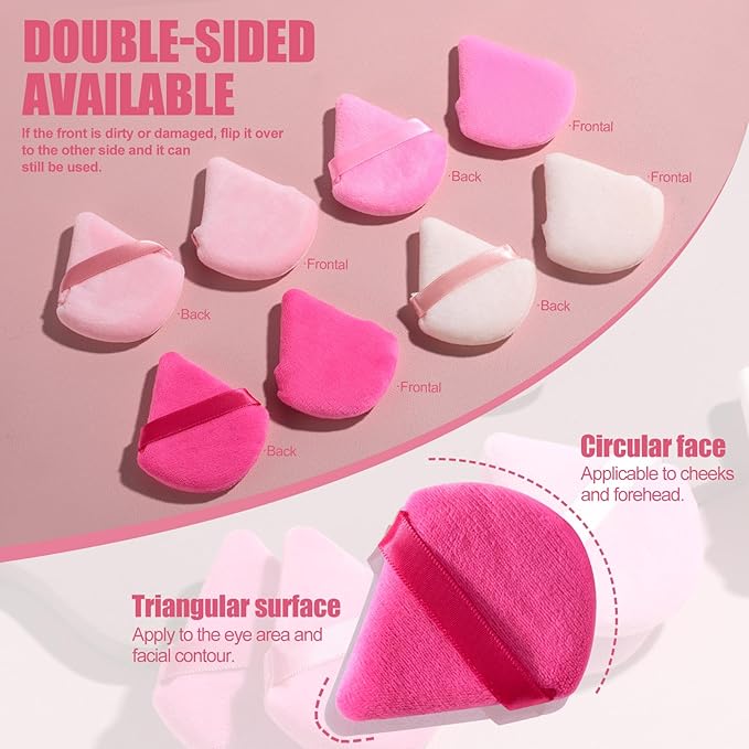 BS-MALL Makeup Sponge Set, Triangle Makeup Blending Sponge Puffs, 20 Pieces, Cosmetic Applicators (Pink)