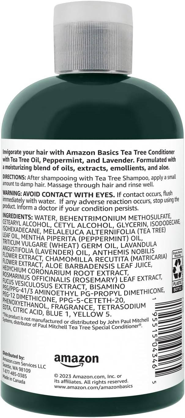 Amazon Basics Tea Tree Conditioner with Peppermint and Lavender, 10.14 Fl Oz, Pack of 1