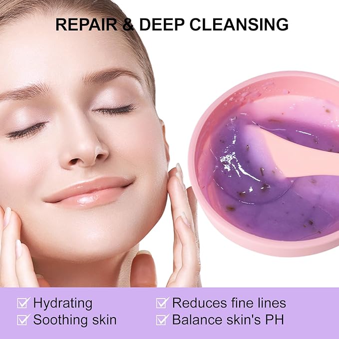 Lavender Jelly Masks For Facials Professional, Jelly Masks Powder For Facial Mask, Hydrojelly Jelly Gel Face Mask For Peel Off, Hydrating Mask for Face Skin Care Of Home Spa