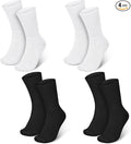 4 Pairs Cotton Soft Eczema Socks White and Black Hydrating Moisturizing Therapy Cotton Socks Eczema Relief for Adult Wet Wrap Non Itch Soft Feet Treatment