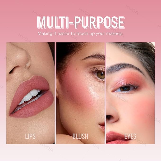 KYDA Liquid Blush, Matte Tinted for Cheeks, Lasting Dewy Cheek, Soft Creamy Blush, Blendable Lightweight, Buildable Matte Coverage, #01+#02