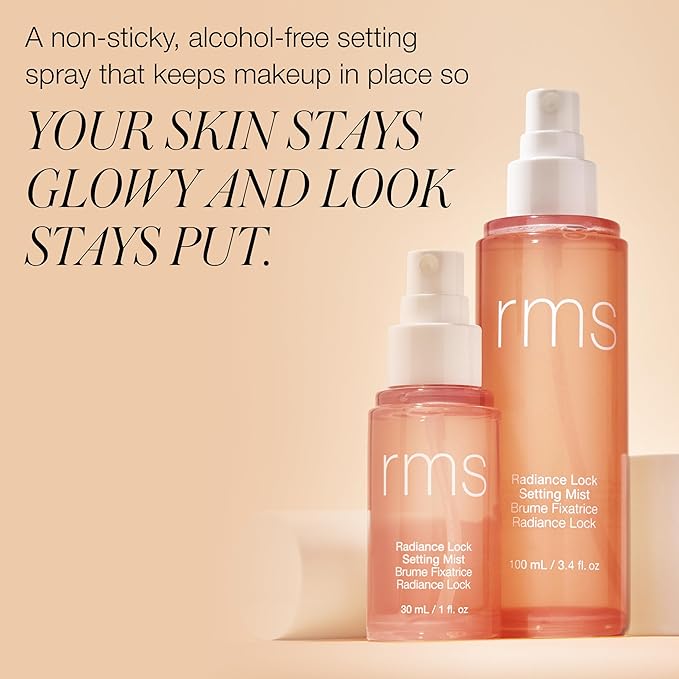 RMS Beauty Radiance Lock Setting Mist – Hydrating Makeup Setting Spray, Dewy Finish, Long-Lasting Makeup Fixer, Skin Soothing Botanicals, Refreshing Face Mist, 3.4 fl oz
