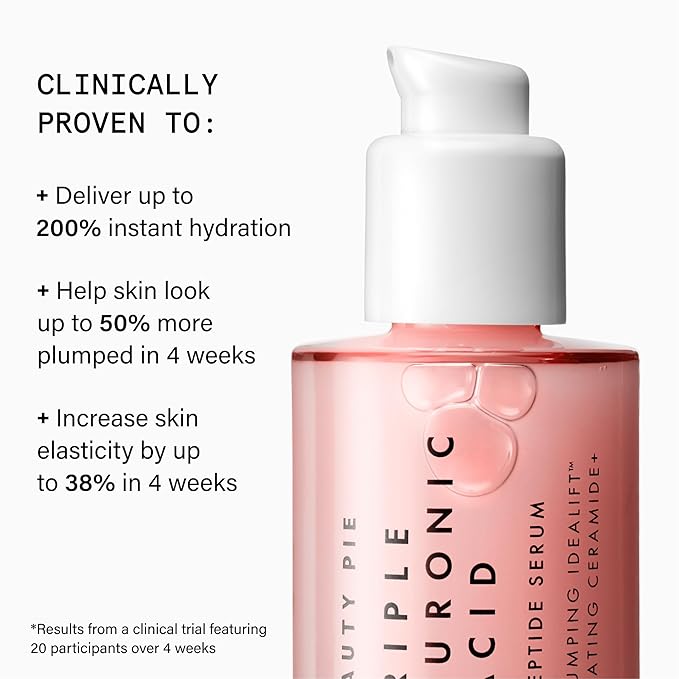 Beauty Pie Triple Hyaluronic Acid & Lipopeptide Serum | Plumping & Smoothing | Hydrating Face Serum | Anti Wrinkle Fine Line Care | Lightweight Skin Hydration | Fragrance Free | 50ml