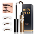 Tattoo Eyebrow Gel Peel Off - Waterproof Brow Gel with Eyebrow Stencils, Transfer-Proof Eyebrow Tattoo for & Girl Create Soft & Defined Brows Makeup, No Smudge and Easy to Color, 1 Pack (Light Brown)