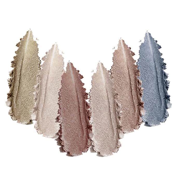 Champagne Taupe Neutral Shimmer Eyeshadow Palette, 6 Color High Pigment Blendable Glitter Eye Shadow Makeup for Older Women, Lightweight Travel Friendly, Suitable for All Eye Shapes, Smokey Look 02#