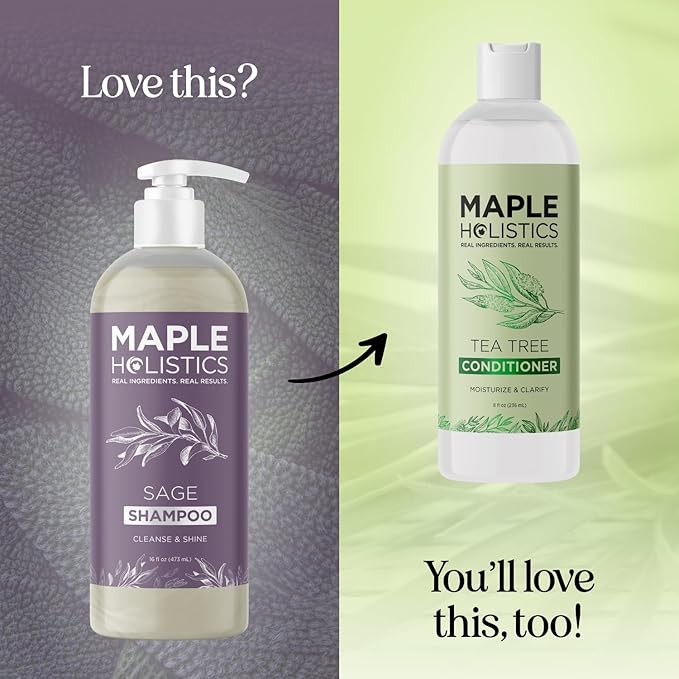 Sage and Rosemary Shampoo Sulfate Free - Ultra Clarifying Shampoo for Build Up and Dry Scalp Treatment with Cleansing Essential Oils for Hair - Sulfate Free Shampoo for All Hair Types with Sage Oil