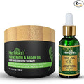 Herbishh Argan Oil & Hair Mask Combo For Deep Conditioning Treatment – Argan Oil for Hair Repair & Frizz Control (30ml) & Argan Hair Mask for Hydration (150ml), Sulfate & Paraben Free