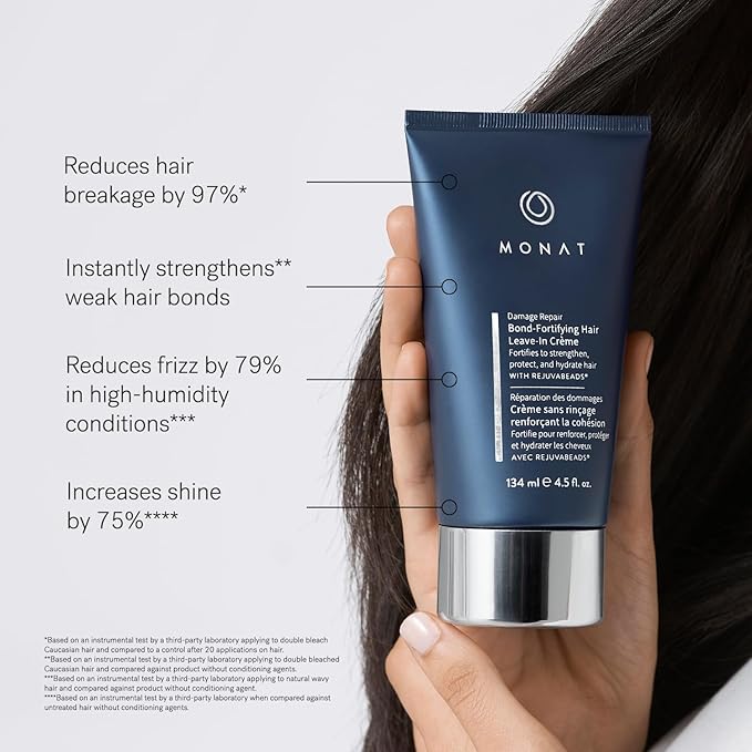 MONAT Damage Repair Bond-Fortifying Hair Crème – Leave-in Crème Conditioner Refreshing Neroli and Orange Flower Fragrance – Enhances Shine and Texture – No Frizz in Humid Conditions