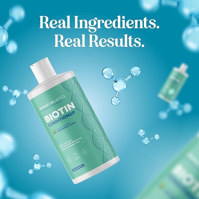 Volumizing Biotin Conditioner for Thinning Hair - Volumizing Conditioner for Fine Thin & Weak Hair - Sulfate Paraben & Silicone Free Hair Conditioner Nourishing Plant Proteins & B Vitamins (Mint)