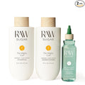 Raw Sugar The Mighty Curl Hair Care Duo and Rosemary Vinegar Hair Rinse (3 Products) Gently Cleanses, Defines Curls & Boosts Shine, Without SLS/SLES & Parabens, Color-Friendly, Vegan