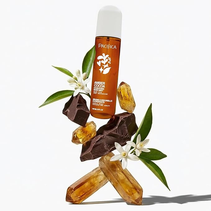 Pacifica Amber Cocoa Gourmand Body Mist for Women – Warm Vanilla Coffee Cocoa Fragrance Spray, Hydrating, Odor Neutralizing, Vegan & Cruelty-Free, Phthalate-Free, 5 oz