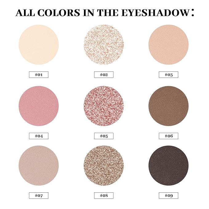 MYSTER ROSEY Neutral Eyeshadow Palette, Nude Eyeshadow Palette, Matte Eye Shadow Makeup Palette with Mirror, Long-Lasting Wear, Vegan, Cruelty-Free - 0.5oz