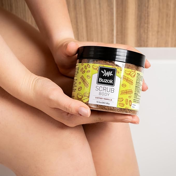 Coffee-Vanilla Body Scrub – Exfoliating Salt Scrub for Body Cleansing & Smoothing – Warm Coffee & Vanilla Scent – For Shower & Bath Use