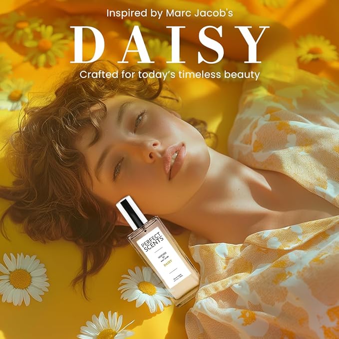 Perfect Scents Fragrances, Inspired by Marc Jacobs' Daisy, Women’s Eau de Toilette, CLEAN, Vegan, Paraben-Free, Phthalate-Free, Never Tested on Animals, 3.4 Fluid Ounces