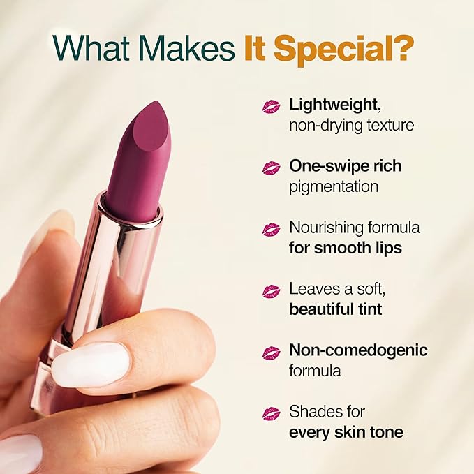 NOURISH MANTRA Creamy Matte Lipstick - Himalayan Mocha | Non-drying, Highly Pigmented | Matte Finish | Enriched with Castor Oil & Vitamin E | Lipstick for Women | 4 g