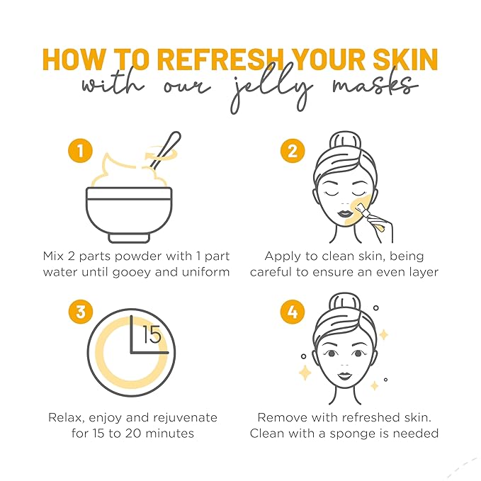 BRÜUN Peel-Off Jelly Mask Rubber Mask - 5 Treatments BHA AHA (Black Gold Salicylic AC, Red Gold Lactic AC, White Gold Glycolic AC, 24k Gold Mandelic AC, Hyaluronic AC) - 2 Packs of Each