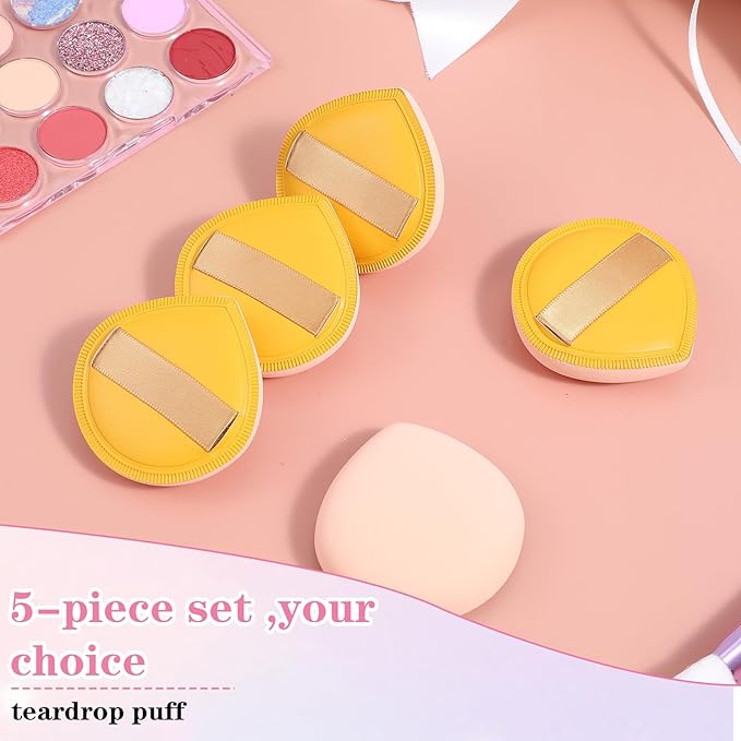 Ymapinc 5Pcs Makeup Sponges for Foundation,Cushion Puff Foundation Sponge Soft and Reusable Beauty Sponges for Makeup Natural and Easy Make Up,Yellow