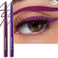 2 PCS Purple Eyeliner Pencil Set, Matte Shimmer Gel Waterline Eye Liner Pen Smudge-Proof Multi-Use Colorful Eyeliner Creamy High Pigmented Long-Lasting Retractable Smooth Eye Makeup