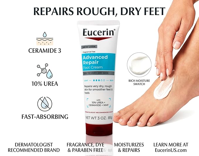 Eucerin Intensive Repair Foot Creme 3 Oz (Pack of 2)